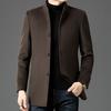 Mens Wool Blend Double-Sided Tweed Coat With Removable Down Liner Winter Outerwear Middle-Aged Professionals