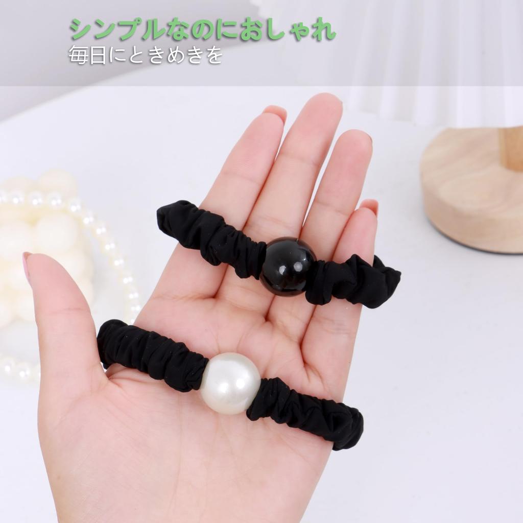 hair for Elegant and suitable for women with thick Perfect for everyday or as a Pearl-trimmed tie, scrunchie-style, women. simple, hair. wear,