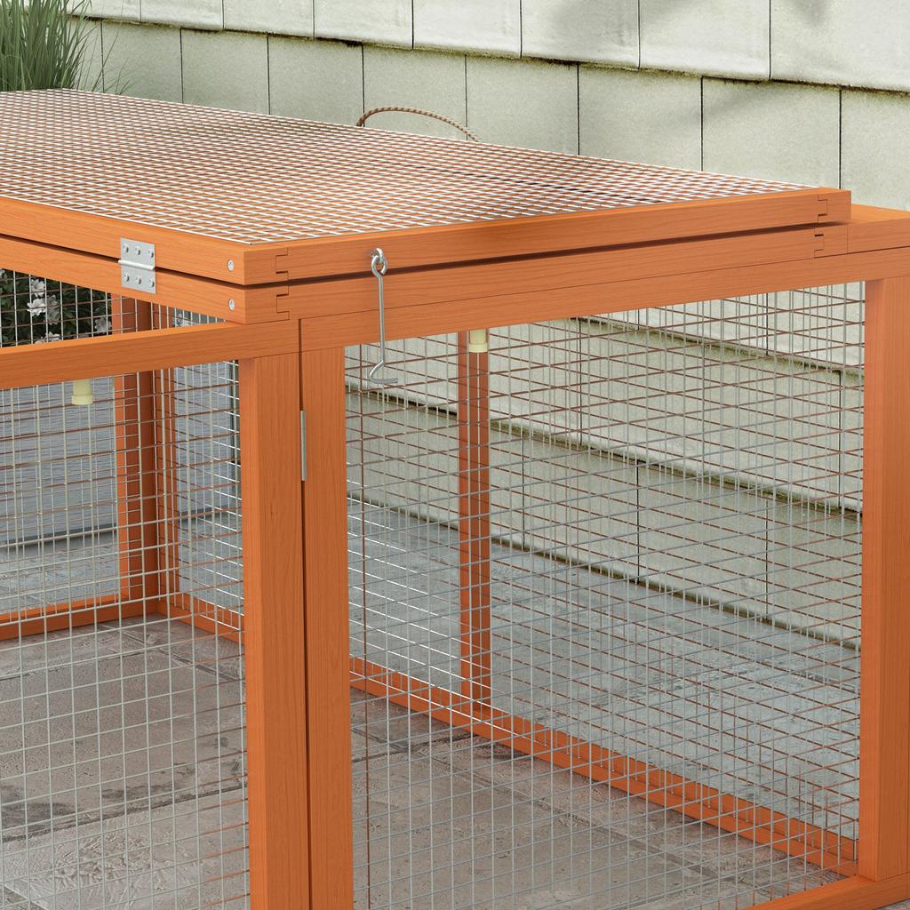 Holzklapp-Kaninchenstall, für 2-3 Kaninchen - Orange