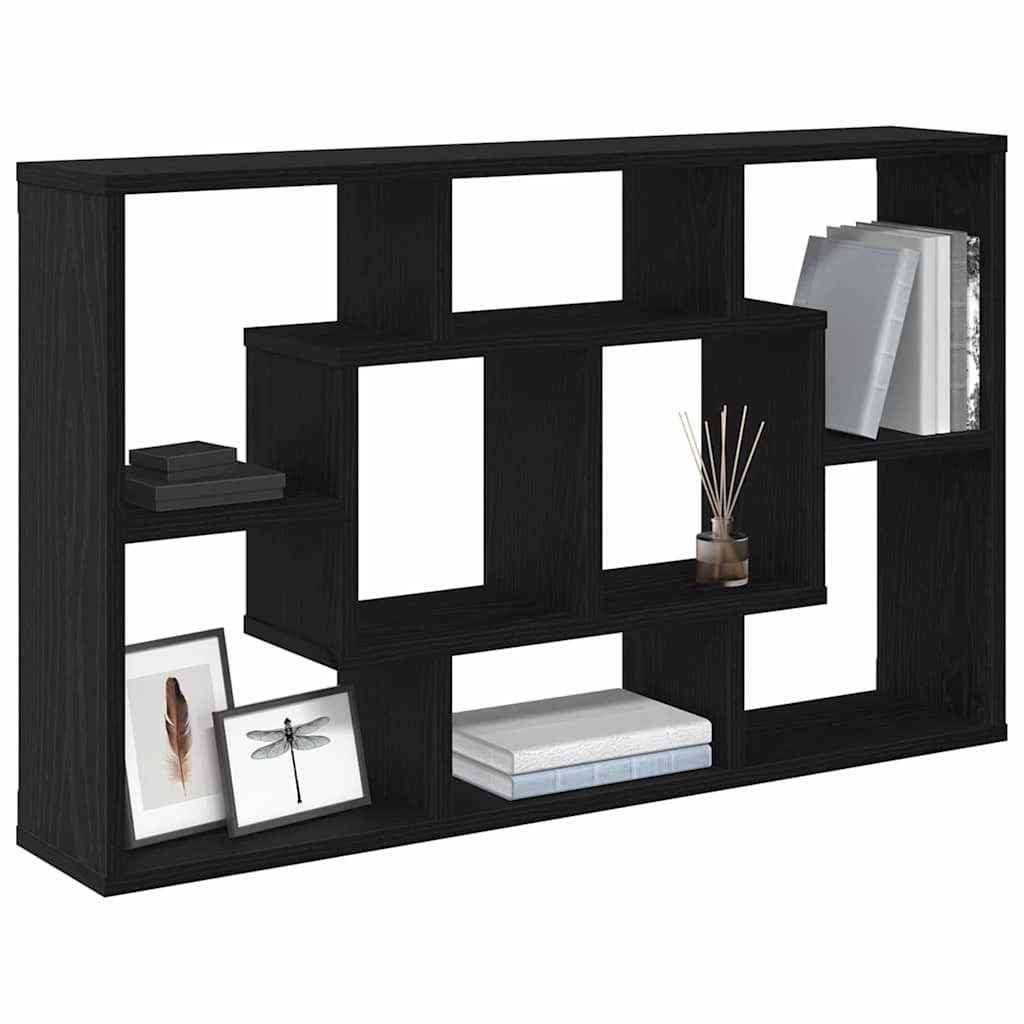Wall Shelf Black Oak Look 85 x 16 x 52.5 cm Engineered Wood