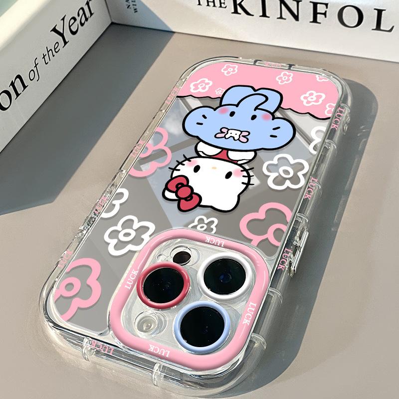 Cute Kt Cat Applies To iPhone11 Makeup Mirror Mobile Phone Case 11promax Cartoon Huawei Glory Hello Kitty