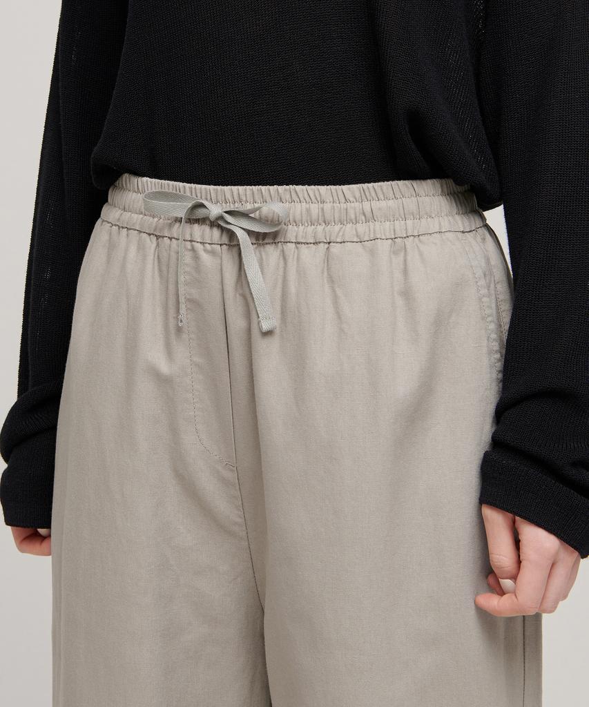 MUSINSA STANDARD WOMAN Women'S Cotton Linen Wide Elastic Waist Pants [Beige]