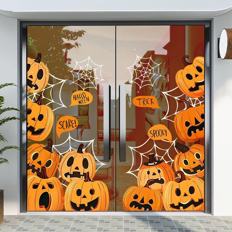 

Creative Pumpkin Halloween Static Cling Window Stickers for Mall Displays Small