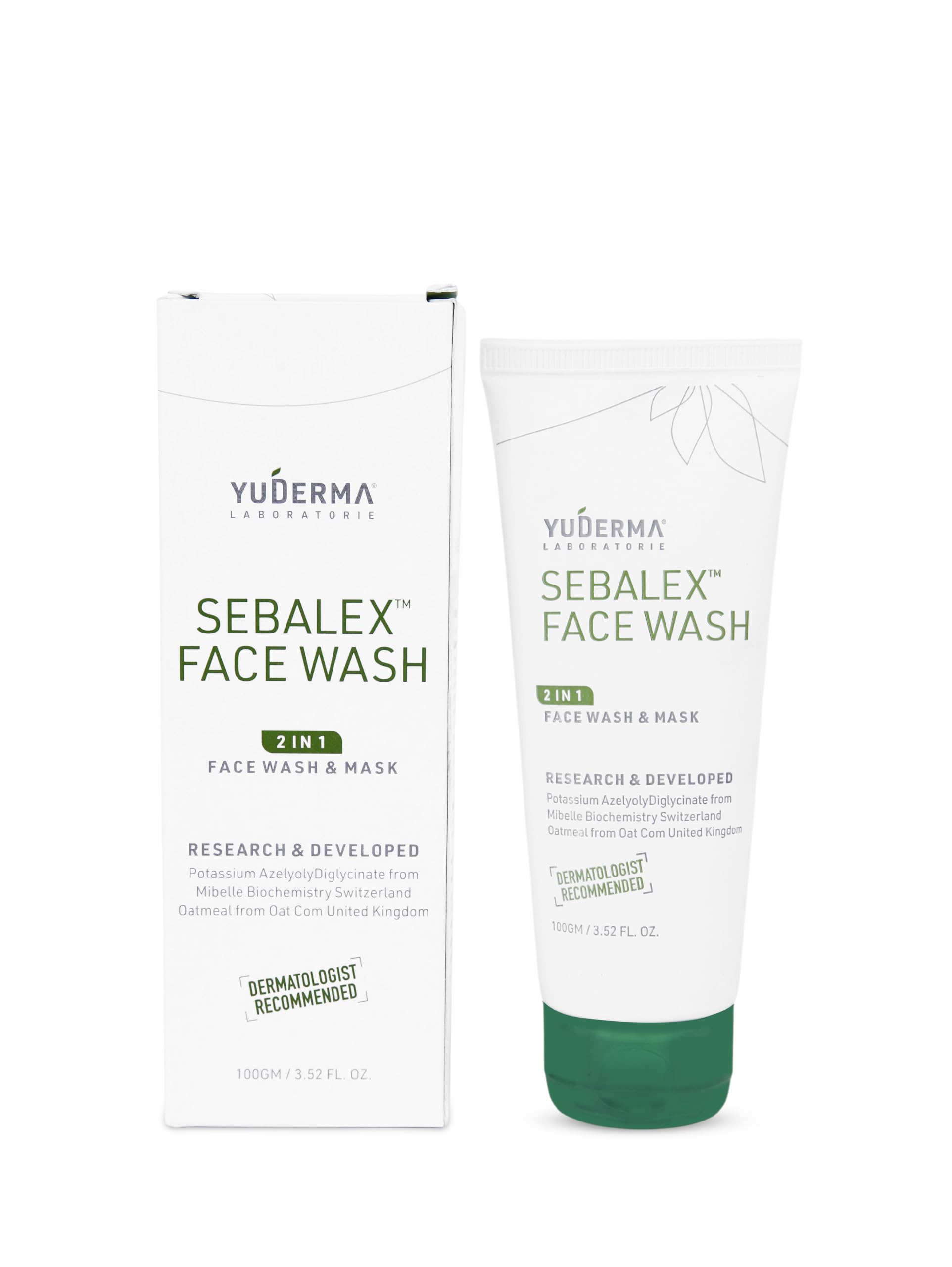 YUDERMA Sebalex Гель для умывания для жирной и склонной к акне кожи, 100 г Medi-Acne Гель для умывания и маска для лица, без сульфатов и парабенов, некомедогенное средство для умывания для женщин