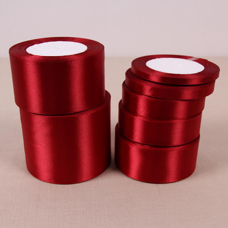 10rolls Single Face Satin Ribbon Bright Red 24 Yards Wholesale DIY Supplies Gift Wrapping Christmas Apparel Sewing Fabric Ribbon