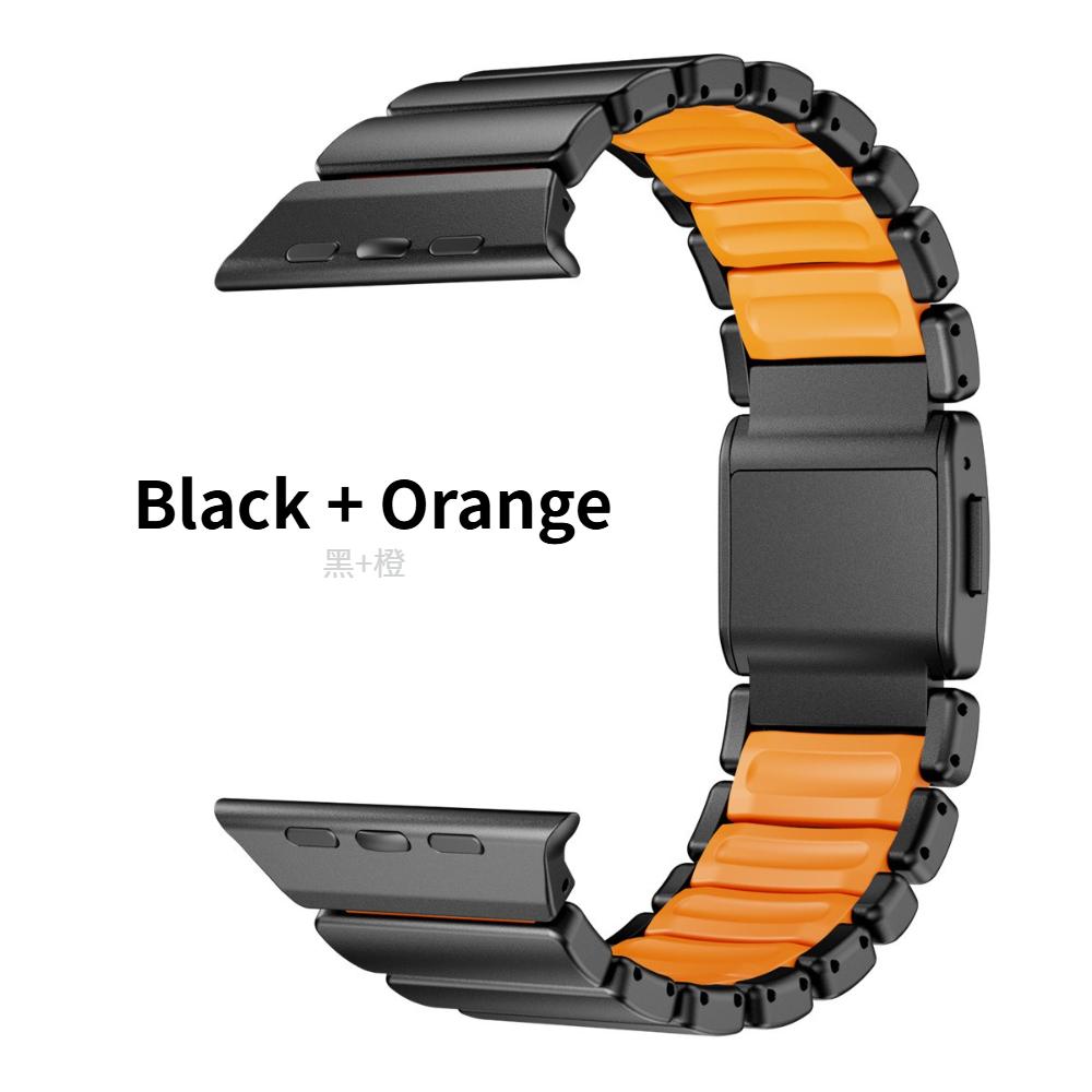 Titanium Fluoroelastomer Rubber Strap For Apple Watch Series 11 Band 46mm Magnetic Belt For Iwatch Ultra3 49mm 10 9 8 7 45mm 6 5 4 Se 44mm 42mm