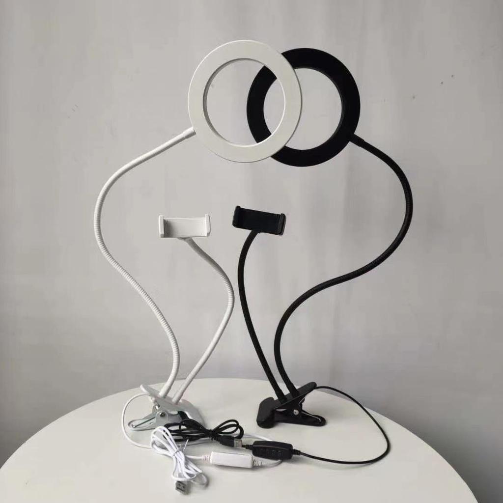 LED-Ringleuchte mit Handyhalterung und flexiblem Clip für Live-Übertragungen und Schreibtische von Studenten