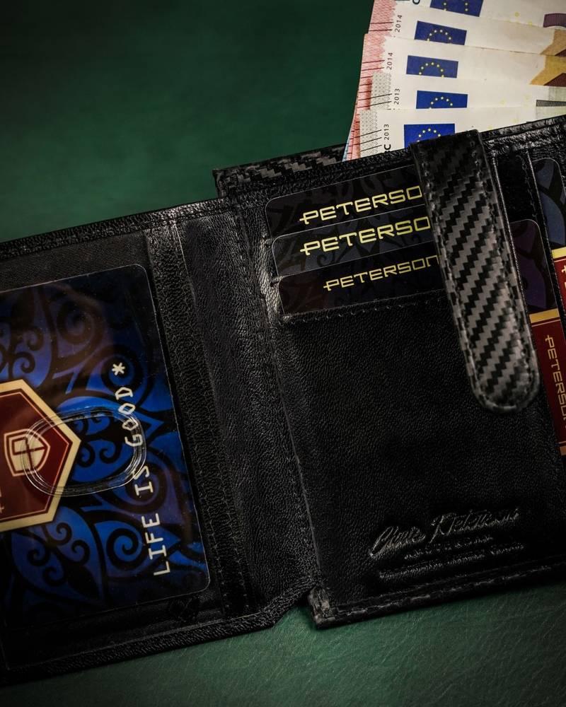 Men's Vertical Leather Wallet with a Snap Closure - Peterson