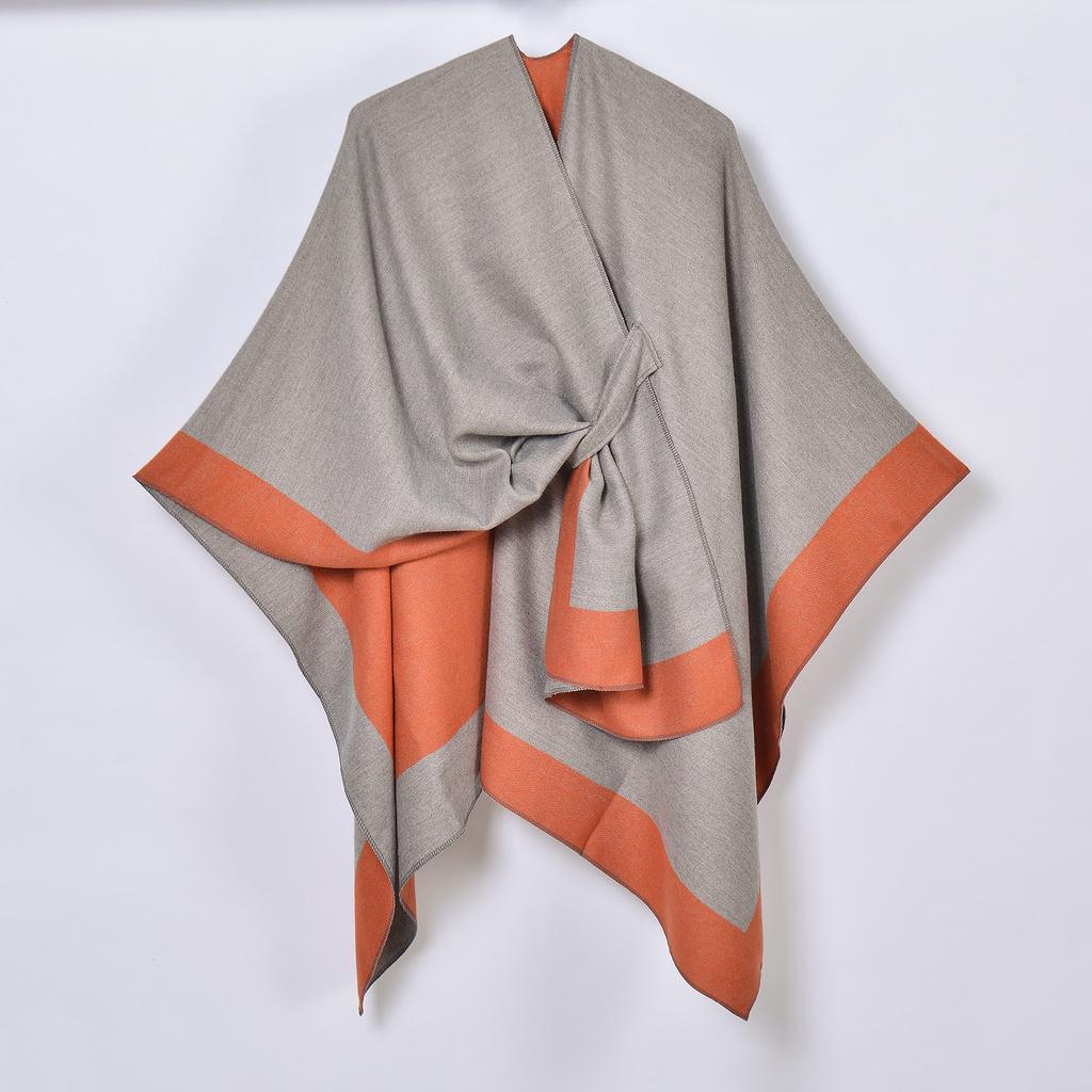 130*150cm Poncho mit offener Vorderseite Damen Schal Wraps, Übergroße Pullover Lässige Cardigan Schals für Herbst Winter, Kaschmirähnlicher Schal