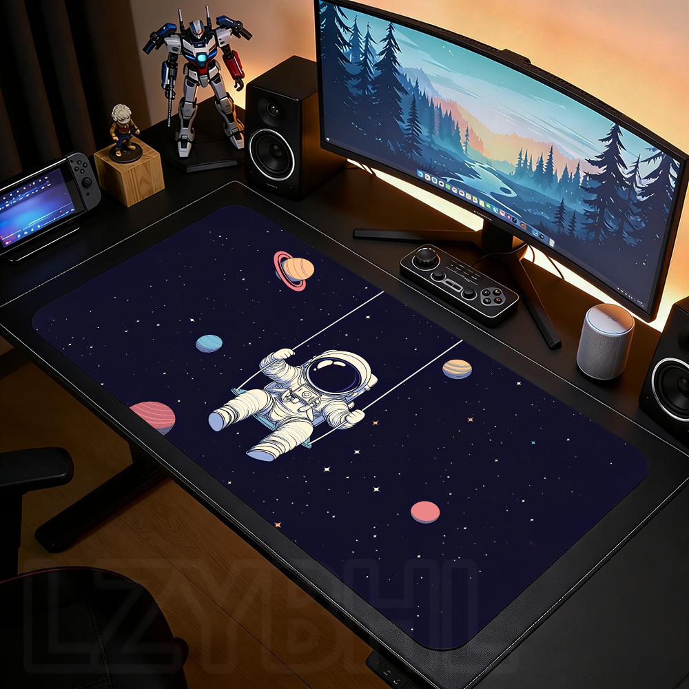 Kawaii Space Astronaut Mouse Pad Large Keyboard Deskmat Moon Mice Pads Gaming Accessories Desktop Decor Gamer PC Long Mausepad