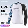 Mens Long Sleeve Rash Guard Swimwear Quick Dry UV Protection Surfing Diving Wetsuit Two-Tone Design