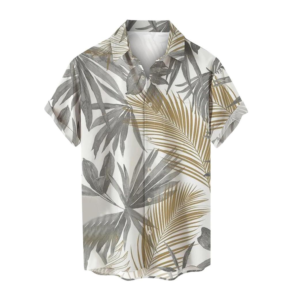 Men'S Hawaiian Vacation Casual Short Sleeve Shirt 3D Printed Fashion Loose Lapel