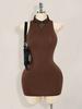 European and American Popular Neck Halter Slim Hip Dress Black Spice Girl Short Skirt Slimming Sleeveless Skirt