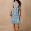 Women's Spaghetti Strap Backless Bow Loose Casual Beach Holiday Dress Sundress