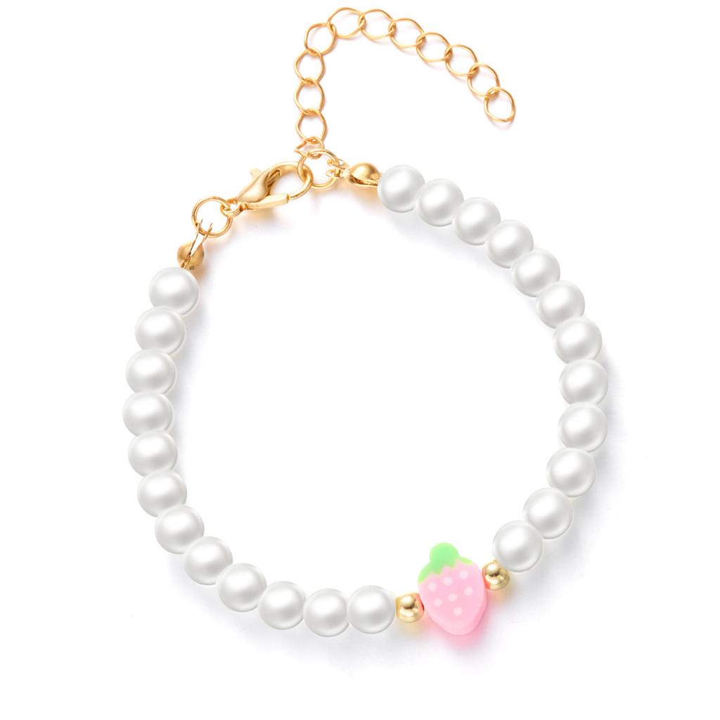 Elegant Strawberry Beaded Necklaces Jewelry Simple Design Bracelet Adornment Adds Sweet Charm For Various Styles