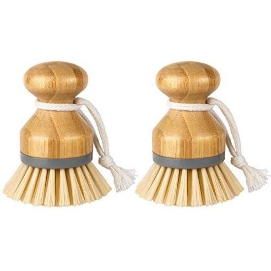 MR.SIGA Bamboo Handle Palm Brush Set 2 Kitchen