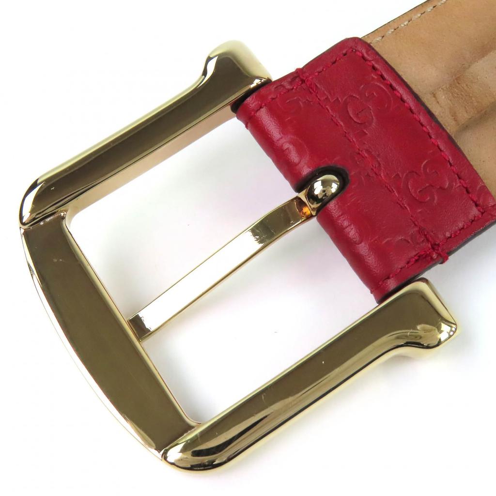 Great GUCCI belt Micro Guccisima Leather Red series leather mens 281548 Used