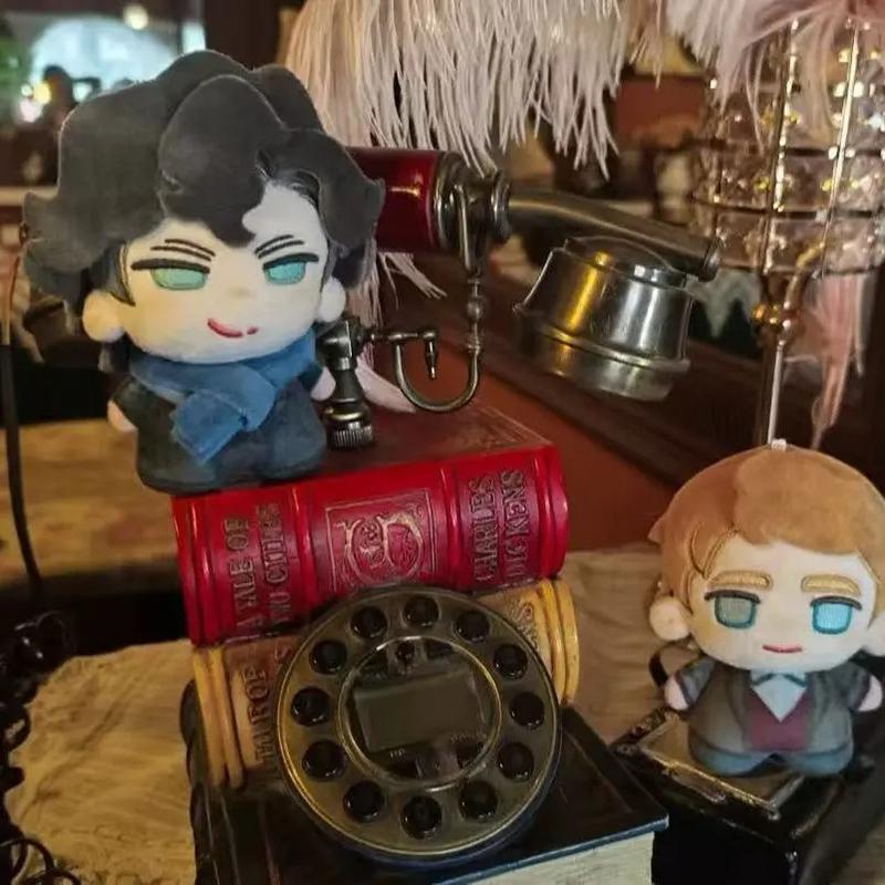 Anime Sherlock Holmes John Watson Cosplay Keychain Plush Stuffed Cotton Doll Backpack Pendant Keyring Accessories