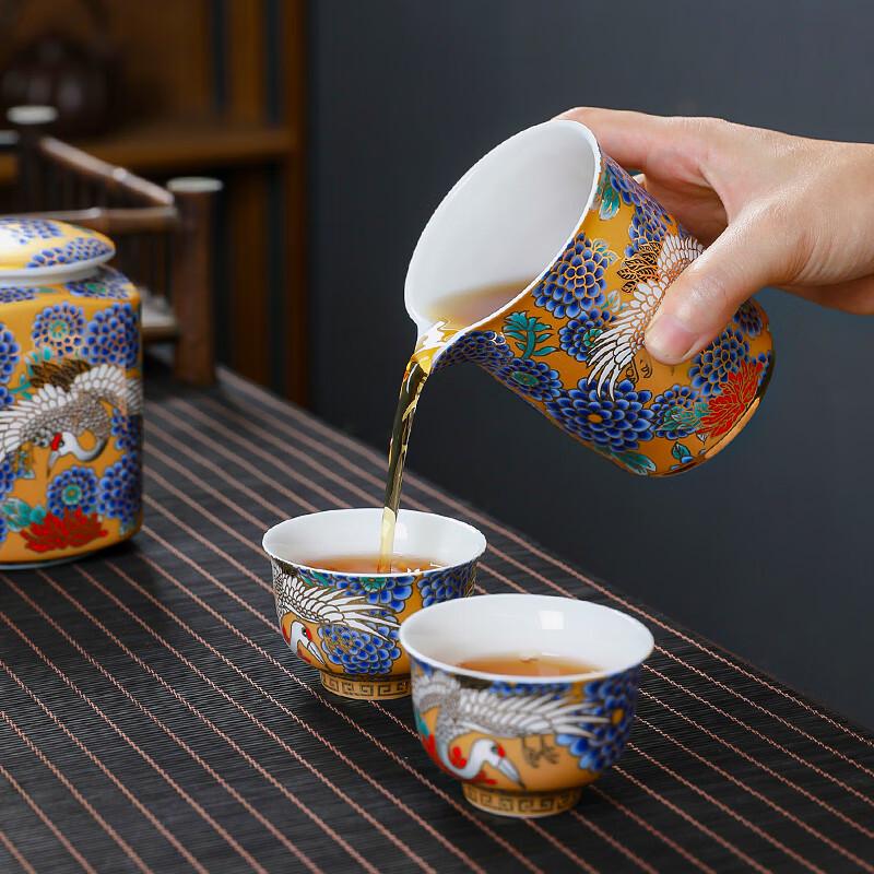 MULTIPOTENT Ceramic Crane Kung Fu Tea Set Gift Box