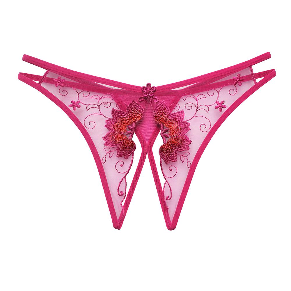 Bragas transparentes para mujer, ropa interior de encaje, tangas con entrepierna abierta, lencería Sexy, bragas eróticas, Tanga caliente con lazo bonito