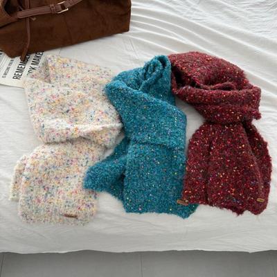 Korean-Style Candy Bean Scarf: Warm, Windproof, Unisex Neck Warmer for Autumn & Winter