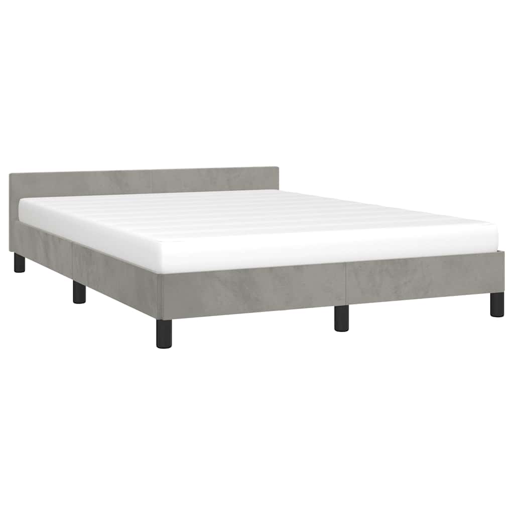 vidaXL Bettgestell ohne Matratze Hellgrau 140x190 cm Samt