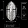 Handmade Steel Crusader Knight Helmet, Medieval Wearable Armor, LARP Cosplay Armory