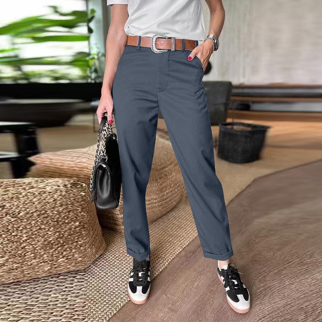 Women's Pants Business Casual Work Pants With Pockets High Waist Trousers Pull On Slacks