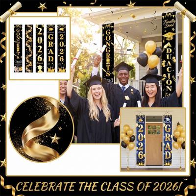 Graduation Class Decoration Door Flag Hanging Flag Graduation Party Decoration Supplies