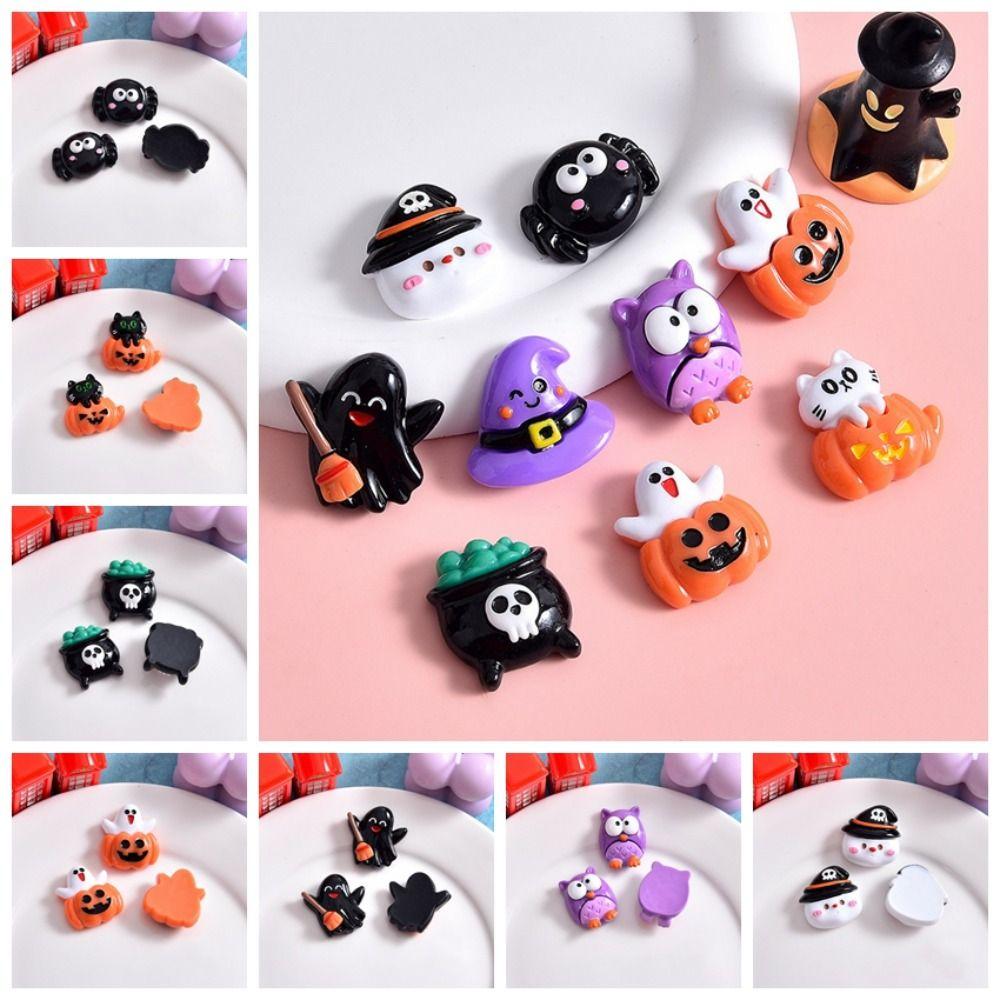 

10 шт., тыквенная голова, украшение из смолы на Хэллоуин, аксессуар, заколка, аксессуары