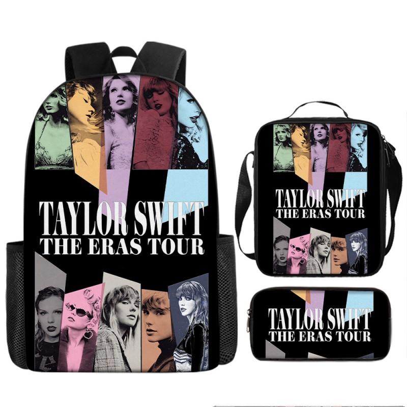 Taylor Swift Themed Kids School Backpack Set Elementary Students Oxford Fabric Breathable Lightweight With Padded Straps