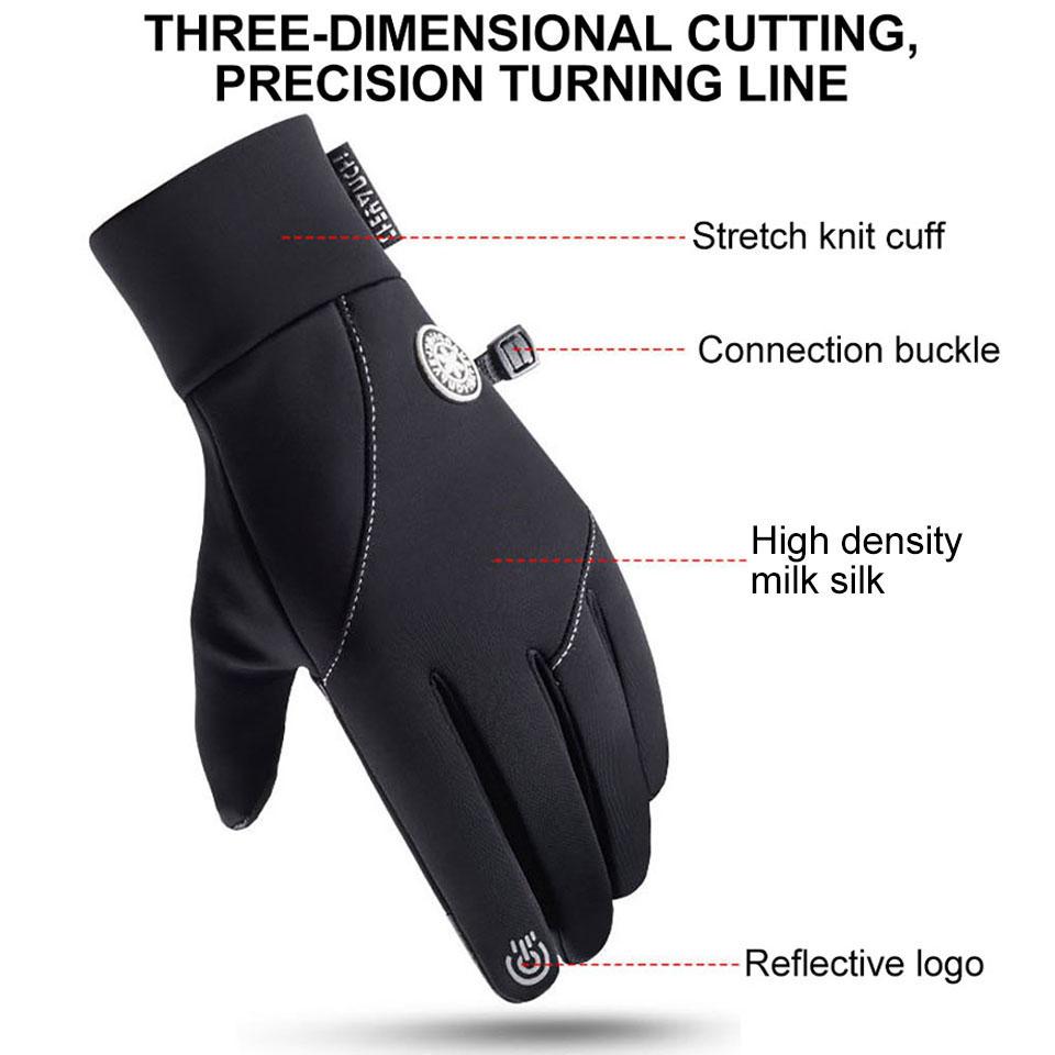 Getinfit Cycling Gloves Warm Wool Windproof Waterproof Bicycle Touch Screen Fitness Full-Finger Gloves Outdoor Running Skiing
