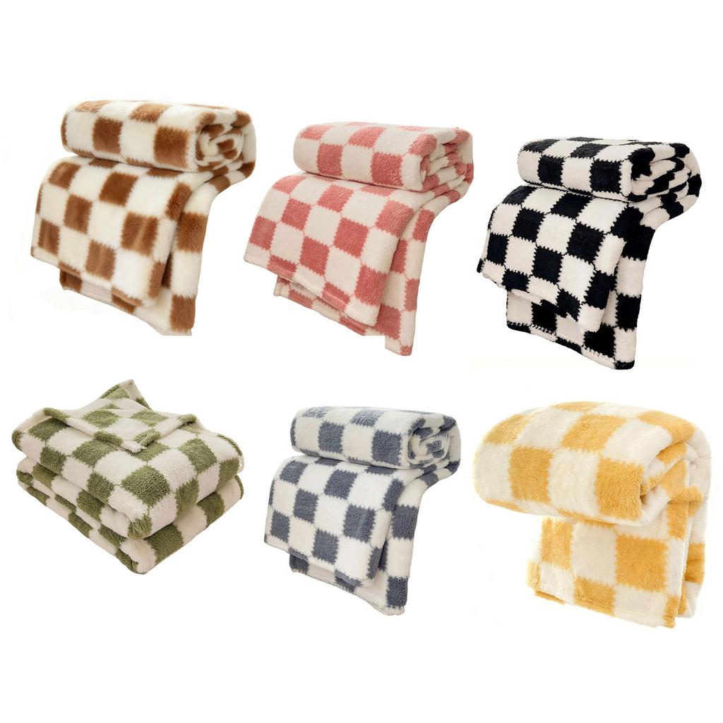 Blankets, Plaid Printed Flannel Blankets, Double Sofa Warm Blankets