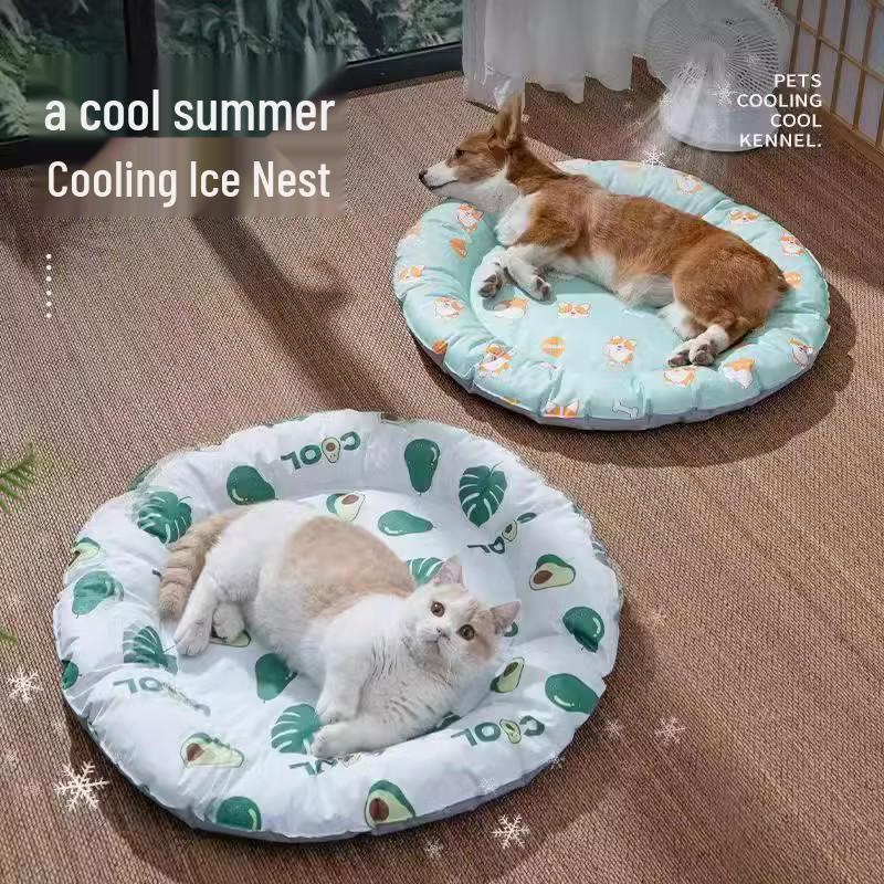 Pet Cooling Mat - Summer Ice Pad for Dogs & Cats Green Avocado