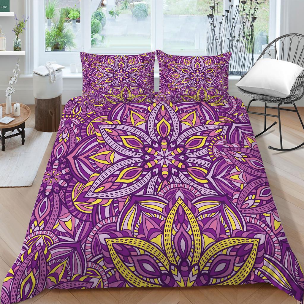 3D Bohemian Printed Bedding Single Double Bed Full Size Tropical Pattern Pillowcase and Quilt Cover Comfortable Home Decoration