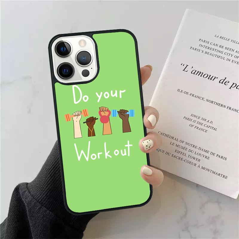 Motivational Gym Fitness Phone Case For iPhone 17 Air 14 15 16 13 12 For Apple iPhone 17 Air Pro Max Plus Coque