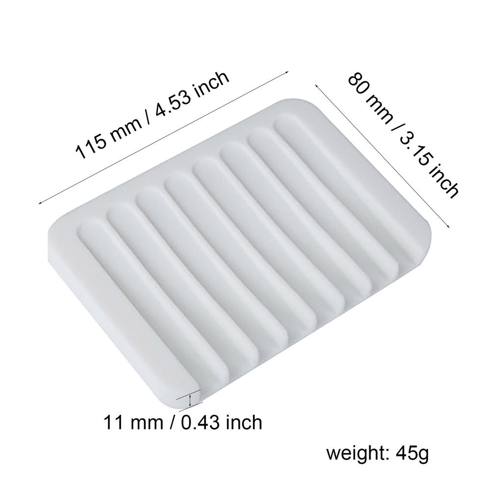 New Silicon Kitchen Bathroom Flexible Soap Dish Plate Holder Tray Soapbox