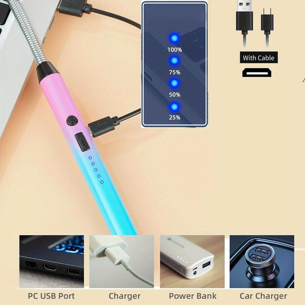 3PCS/Set Gradient Color No Flame 360 Degree Rotating Lighter, Aromatherapy Candle Stove Igniter Electric Lighter,cool Lighter