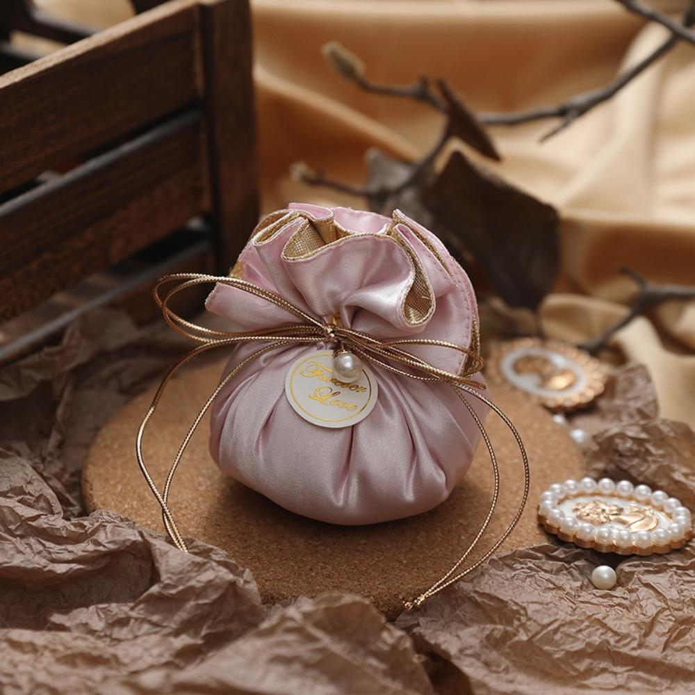 4Pcs Portable Candy Packaging Bags Exquisite Velvet Storage Bag Reusable Drawstring Bag  Party Decor