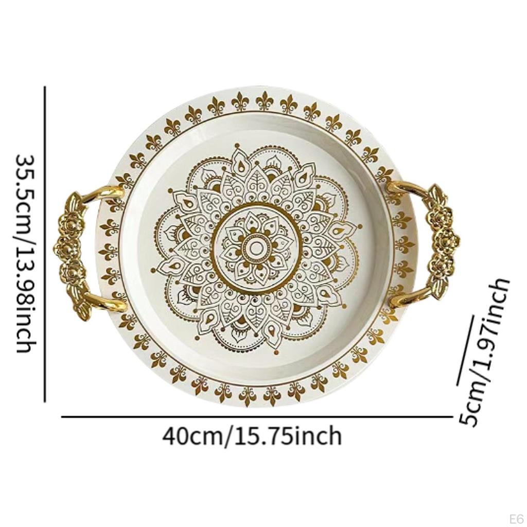 Decorative Serving Tray Fruit Plate European Dinnerware Round Food Platter for