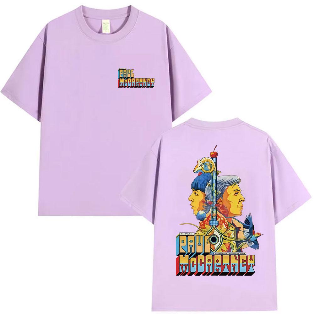 Paul McCartney Got Back Tour 2025 Koszulki Merch Męskie Lato Vintage Luźna Bawełniana Koszulka Unisex Hip Hop Rock Odzież Koszulka