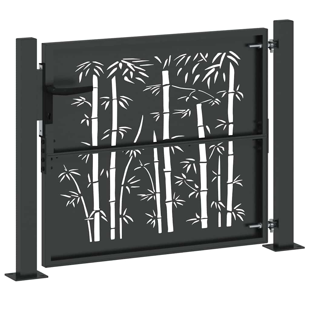 Garden Gate Black 110 X 105 Cm Powder Coated Steel