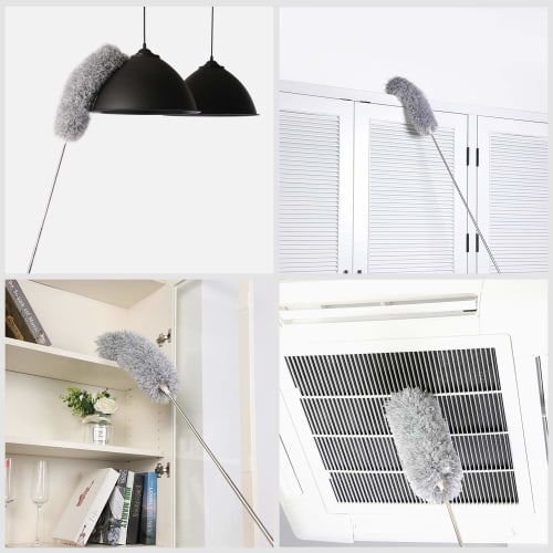 Cleanhome Extendable Dust Remover/Duster/Handheld Mop, Perfect for Cleaning High Places, Extends Up To 250cm, Hand Washable, Bendable, Suitable for Ce