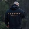 YOUNGLA Men's Oversized Pullover Hoodie Double-Layer Printed Fitness Jacket