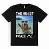 The Beast Inside Me Funny Capybara Meme T-shirts Women Humor Fashion Animals Lover T Shirt Summer T-shirt
