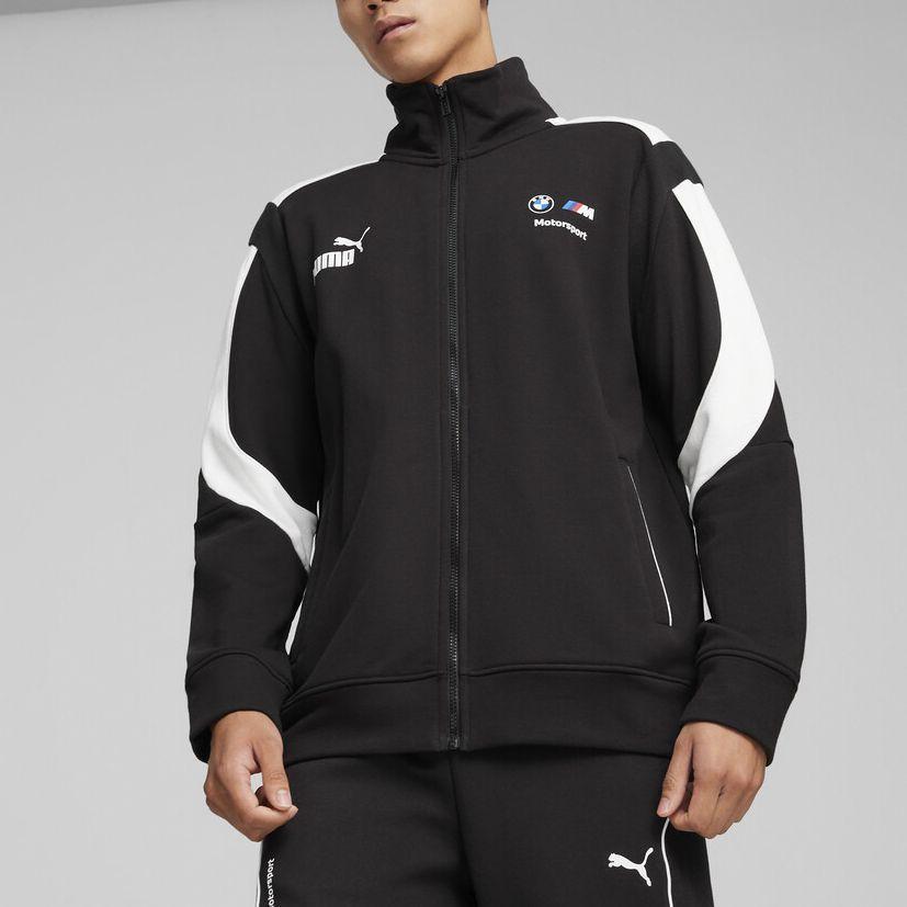 Puma Bmw Series Mms Color Block Design Ležérní Stojáček Dlouhý Rukáv Retro Sportovní Bunda Pánská Bunda Černá 624137-01