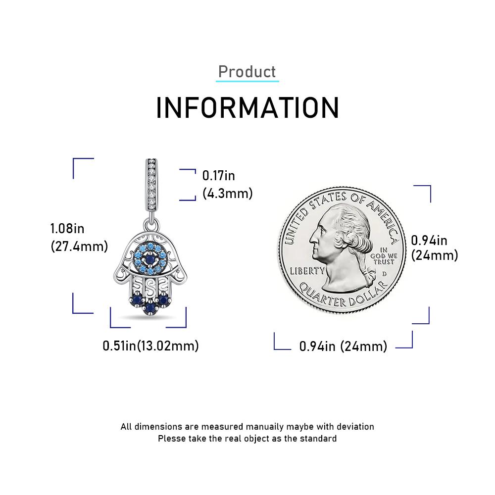 Charms Plata Blue Eyed Hexagram Pendant Copper Plated For Charms Copper Plated Original Bracelet For Jewelry Making