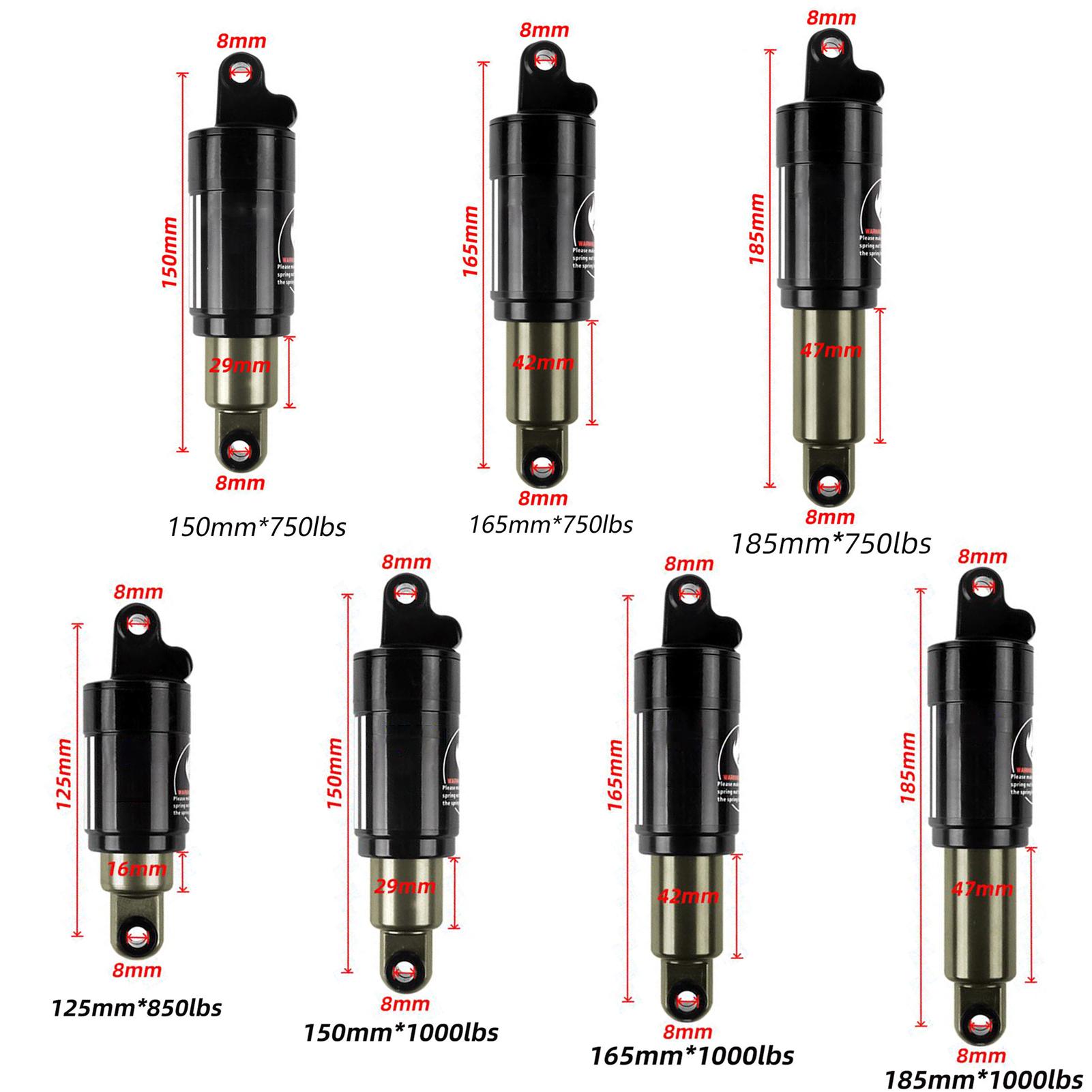 

Масляный пружинный амортизатор для велосипеда задний 125°C150°C165°C185мм 750°C850°C1000 фунтов для электровелосипеда снежного велосипеда