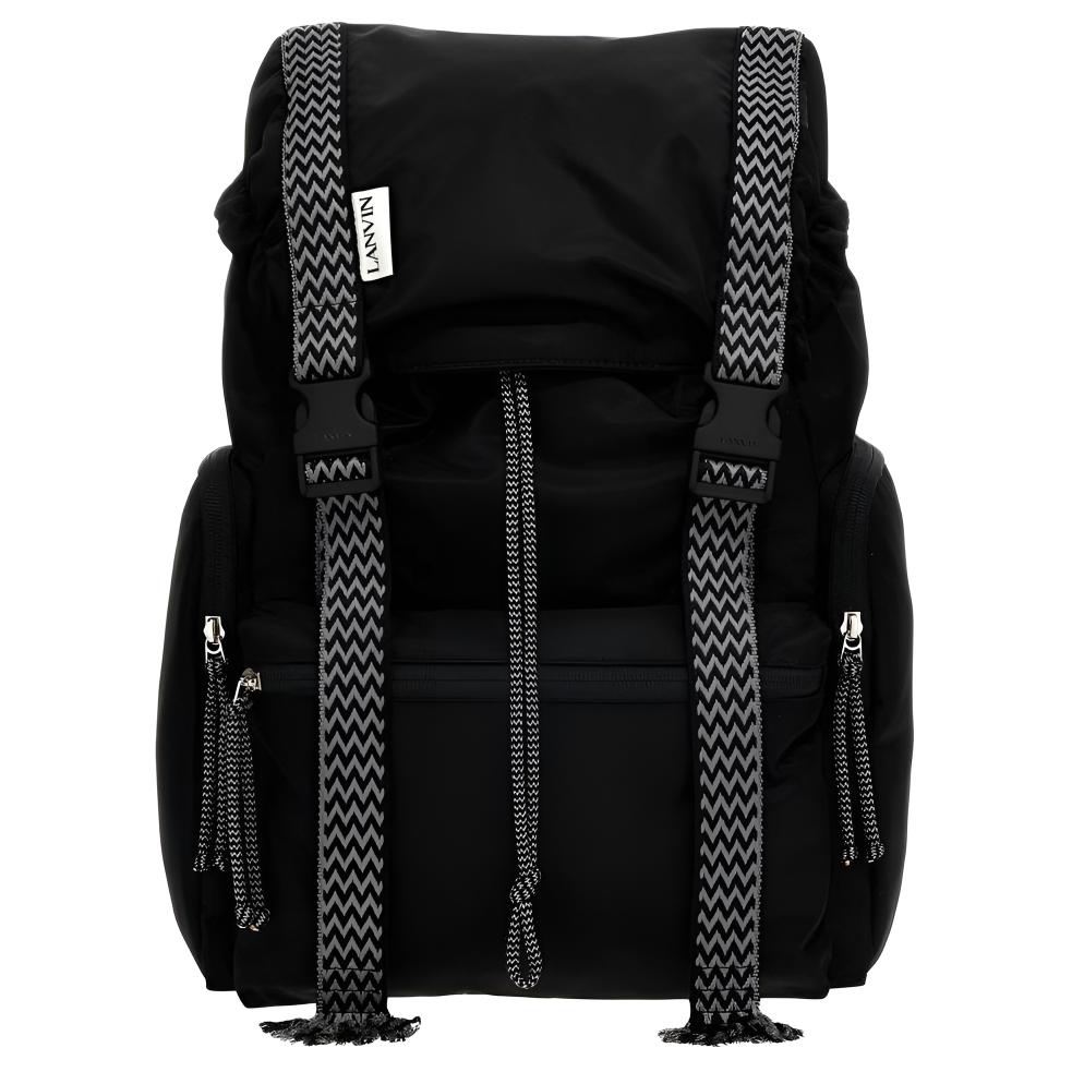 

Lanvin Curb Ntlon Solid Color Large Capacity Multi-Pocket Drawstring Closure Nylon Backpack Men backpack Black LMBGIA01DAVIA2310 Basic Set (Bag+Dust Bag)