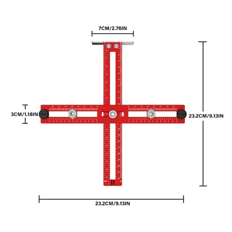 Woodwork Drill Locators Tool, Adjustable Positioning Ruler for Cabinet Drawer Installation Accurate Hole Placement Guide